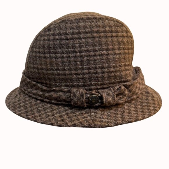 Country Gentleman Trilby Hat Brown Wool Houndstooth Tweed VTG England Grandpacor - Picture 2 of 13